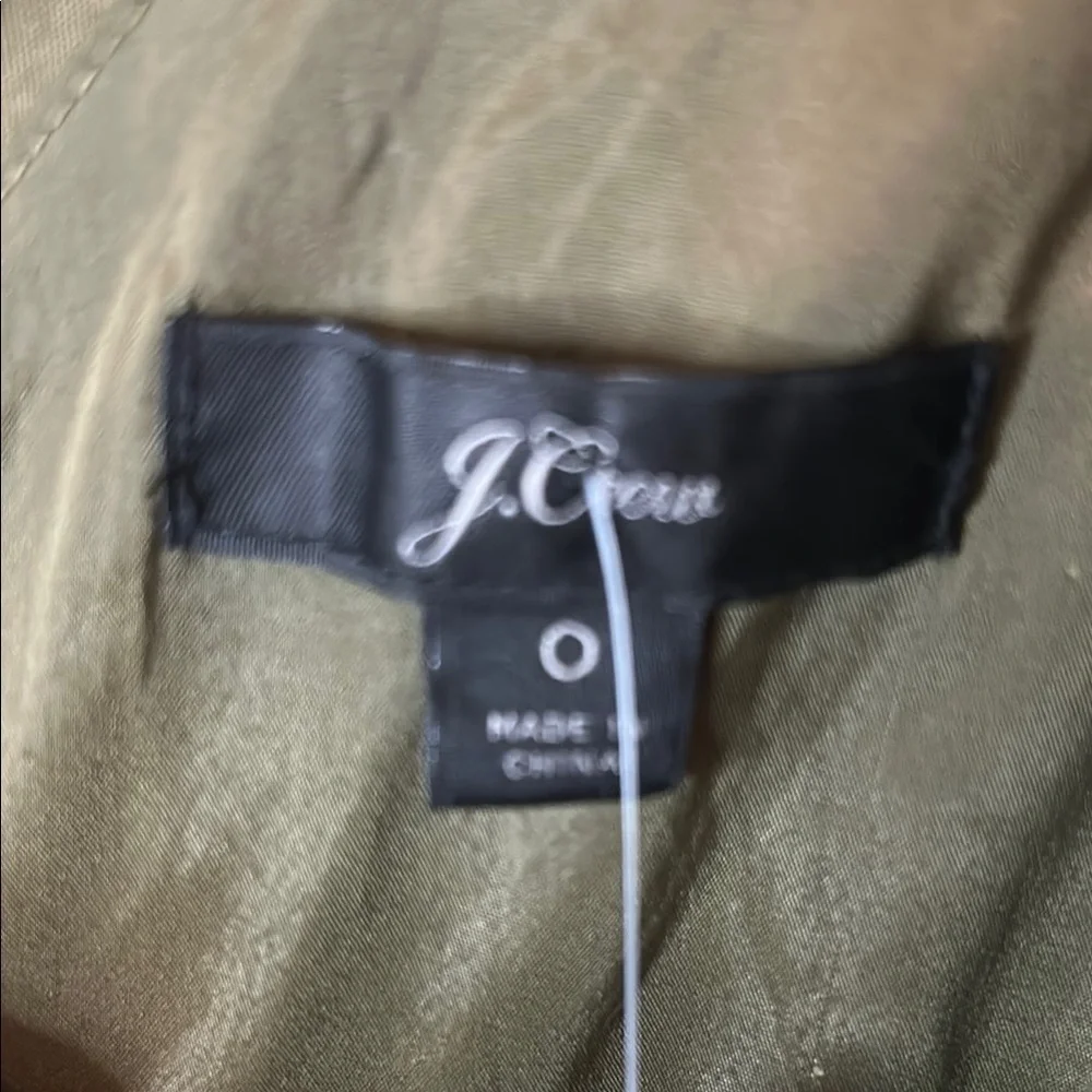 JCrew Olive Green Wrap Tie Jumpsuit in Poplin Size 0